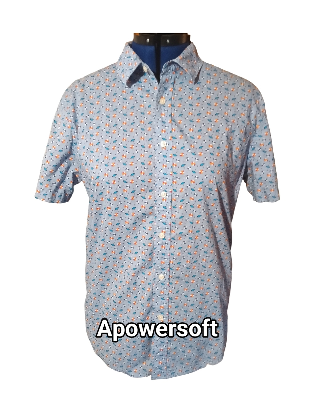 Slate & Stone Novelty Print Button Front Shirt Size L